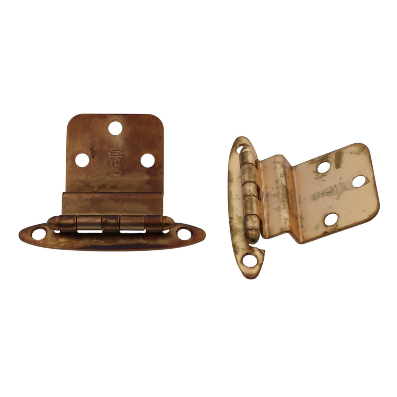 Pair Washington Steel Vintage 3/8" Inset Cabinet Hinges Satin Bronze 1015-10