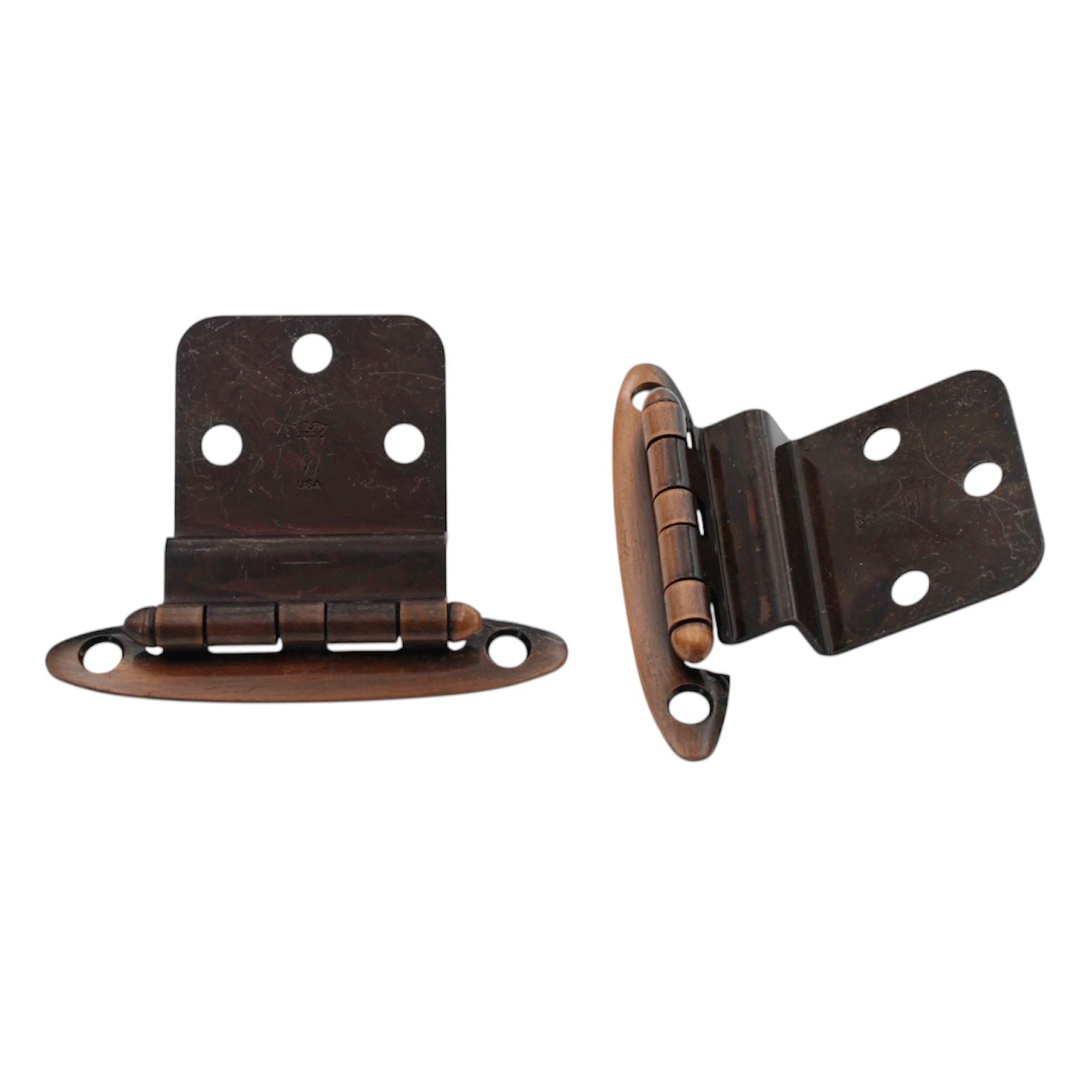 Pair Washington Steel Vintage 3/8" Inset Cabinet Hinges Cellini Copper 1015-CC