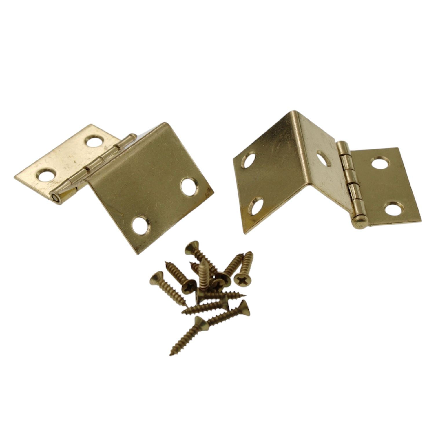 Pair of Polished Brass Full 3/4" Inset Wrap Around Hinges Loose Pin 155-03