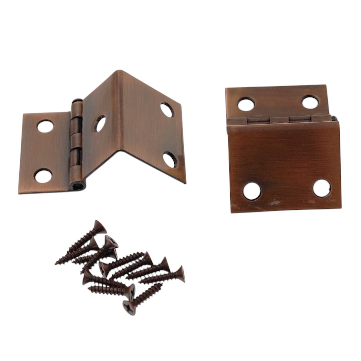 Pair of Satin Antique Copper Full 3/4" Inset Wrap Around Hinges Loose Pin 155-08