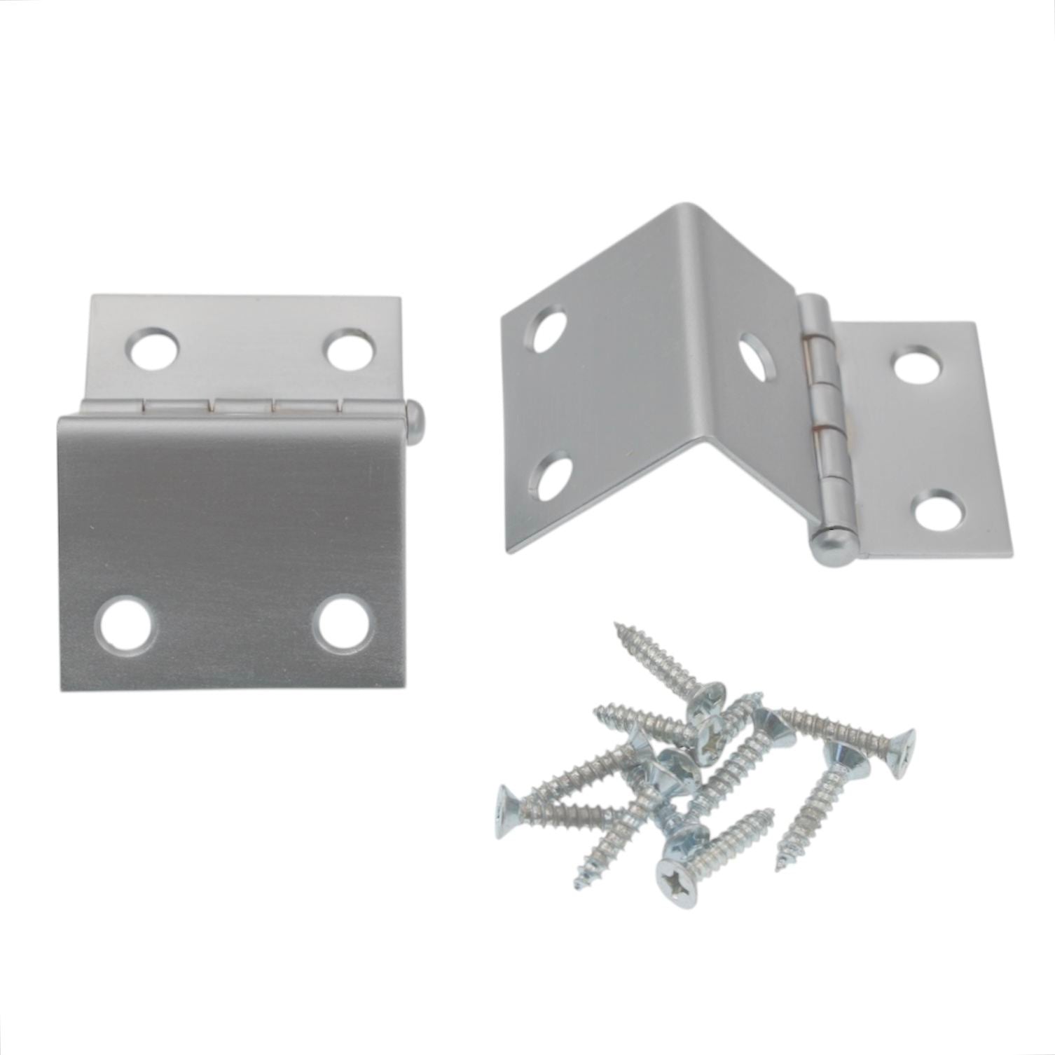 Pair of Satin Chrome Full 3/4" Inset Wrap Around Hinges Loose Pin 155-27