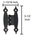 Pair of 3/8" Offset Hammered Colonial Black Cabinet "H" Hinges 21314