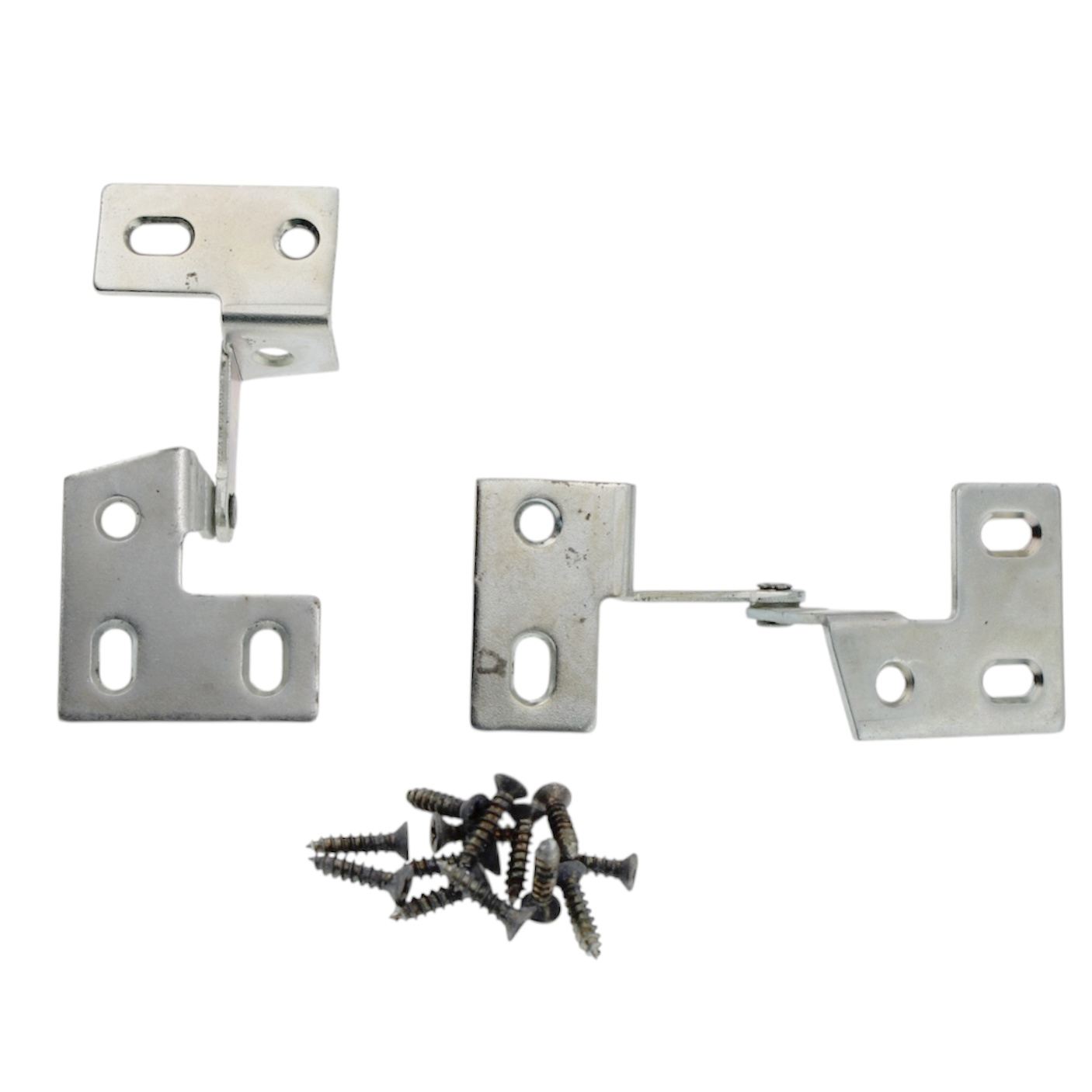 Pair of Jaybee Mfg Pivot Pin Overlay Cabinet Hinges 3/4" Frame Chrome 236-22