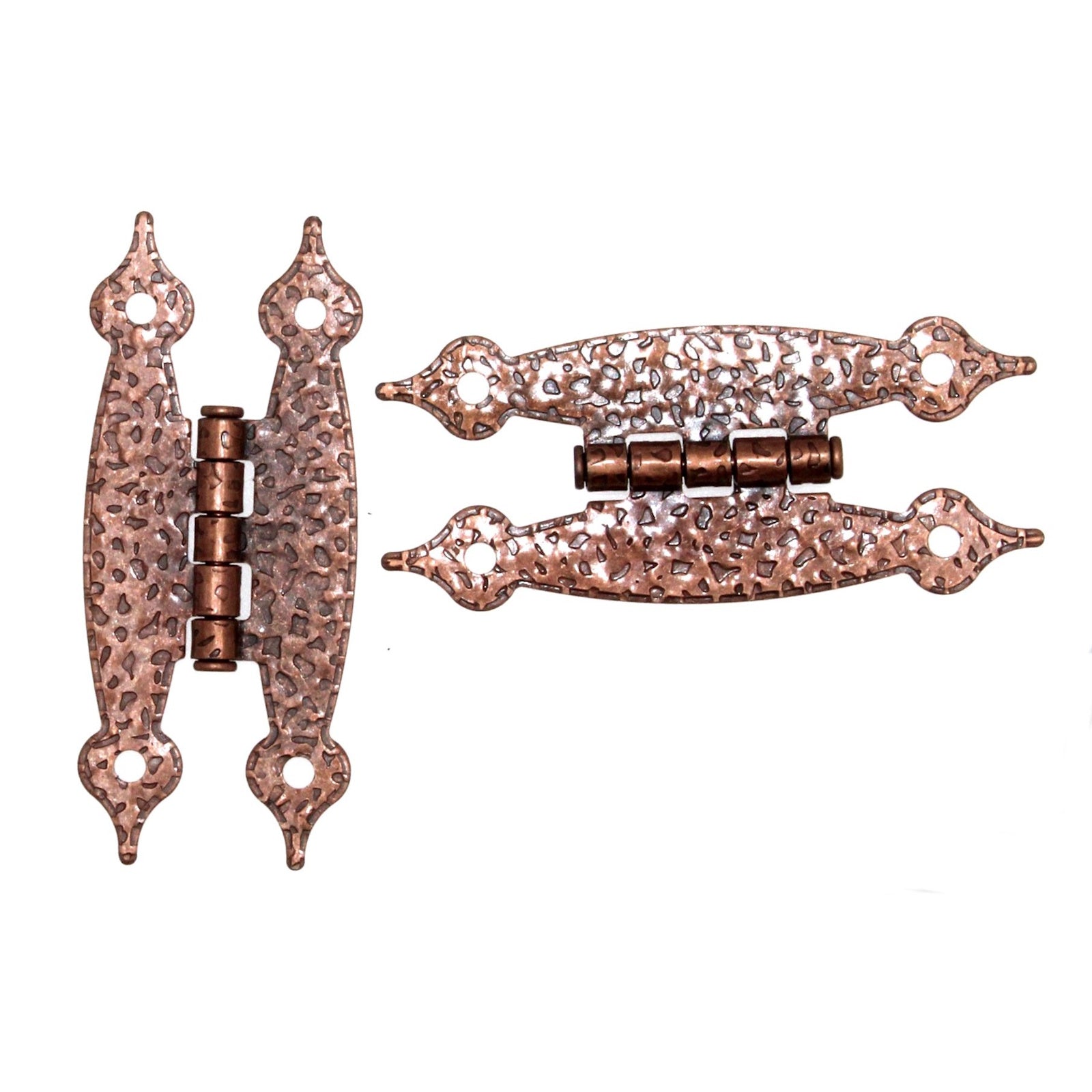 Pair of Ultra Colonial Cabinet "H" Hinges for Flush Doors Antique Copper 35081