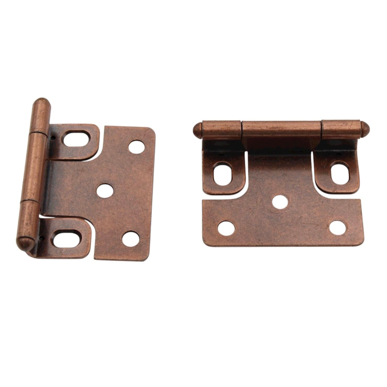 Pair Ajax Antqiue Copper Face Mount Variable Overlay Hinges Adjustable 576-AC