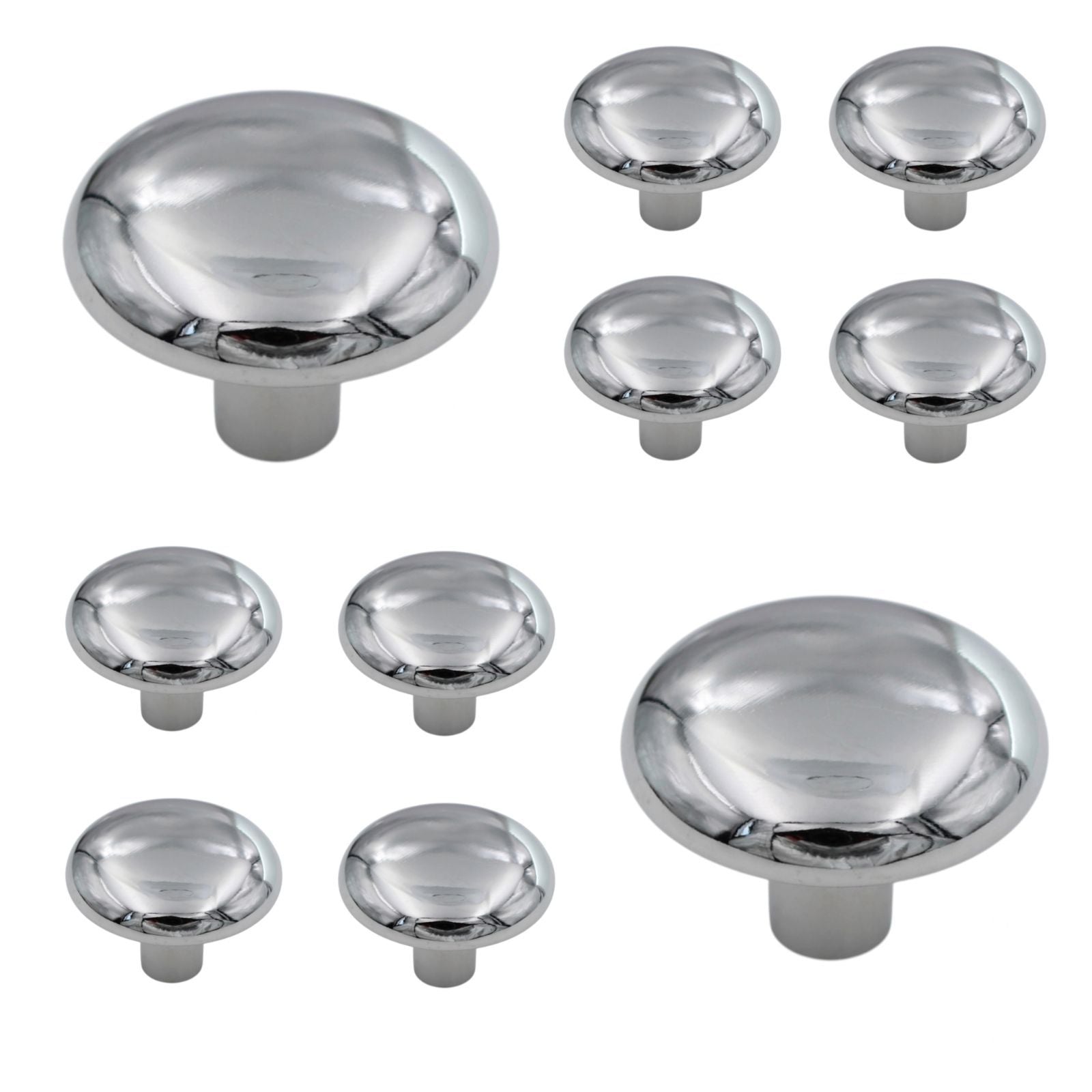 10 Pack Amerock Allison 1 1/4" Polished Chrome Round Smooth Cabinet Knob 831CH