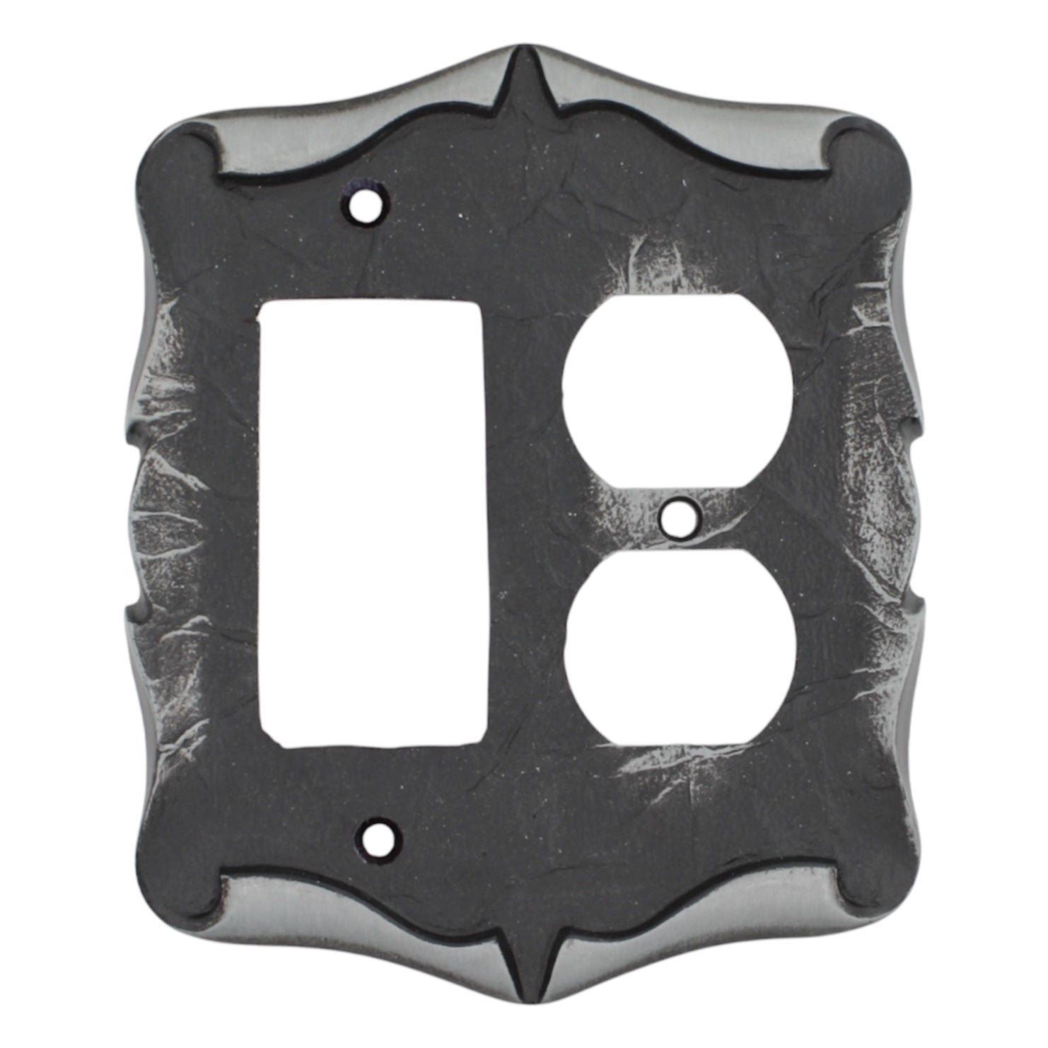 Vintage Amerock Carriage House Rocker Duplex Wall Plate Antique Silver 9085J-AS