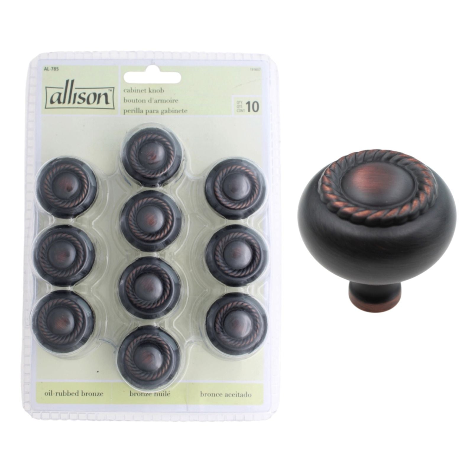 Amerock Allison 1 1/4" Rope Cabinet Knob Oil-Rubbed Bronze 10 Pack AL-785
