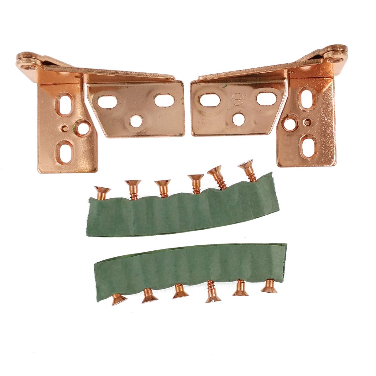 Set of Amerock Polished Copper Overlay Pin Pivot Hinges Top and Bottom E1242-40