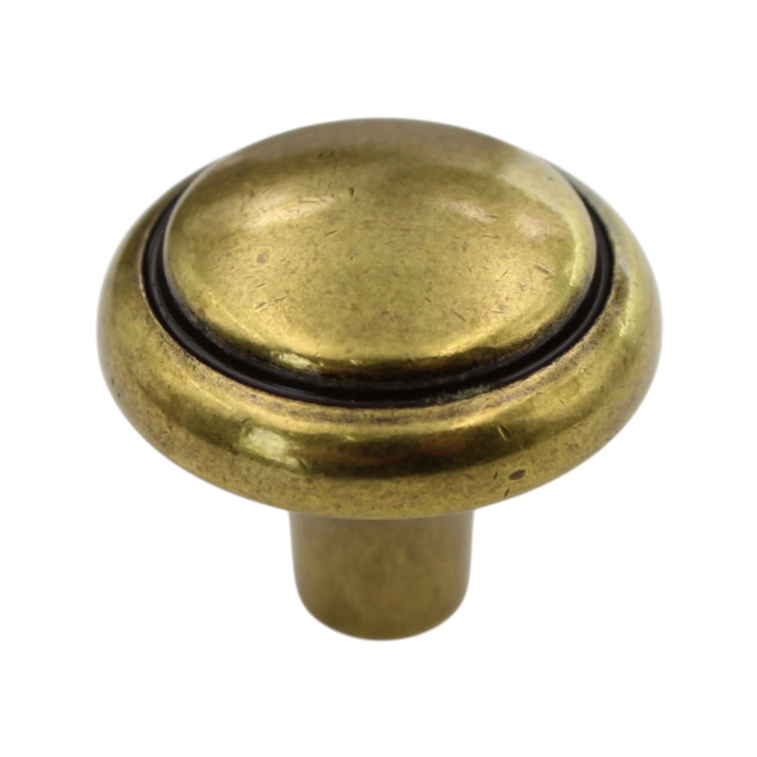 Amerock BP1308-O77 Burnished Brass 1 1/8" Brass & Sterling Traditions Knob