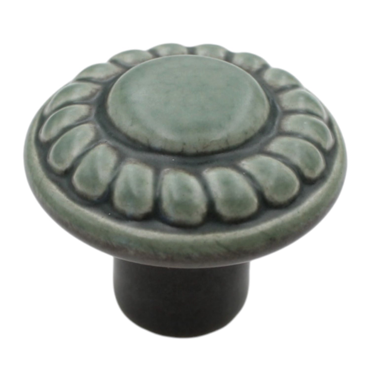 Amerock BP1321-DG Distressed Green 1 3/8" Cabinet Knob Colour Washed Ceramics