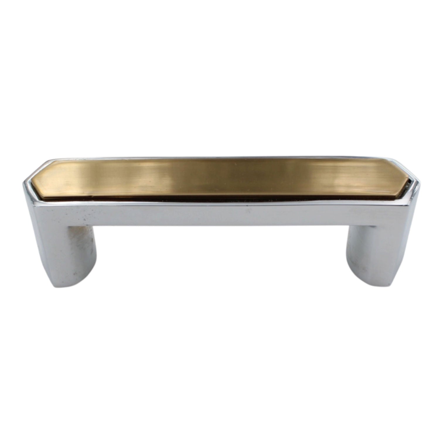 Amerock BP1444-263 Polished Chrome 3"cc Cabinet Pull with Brass Flat Top Allison