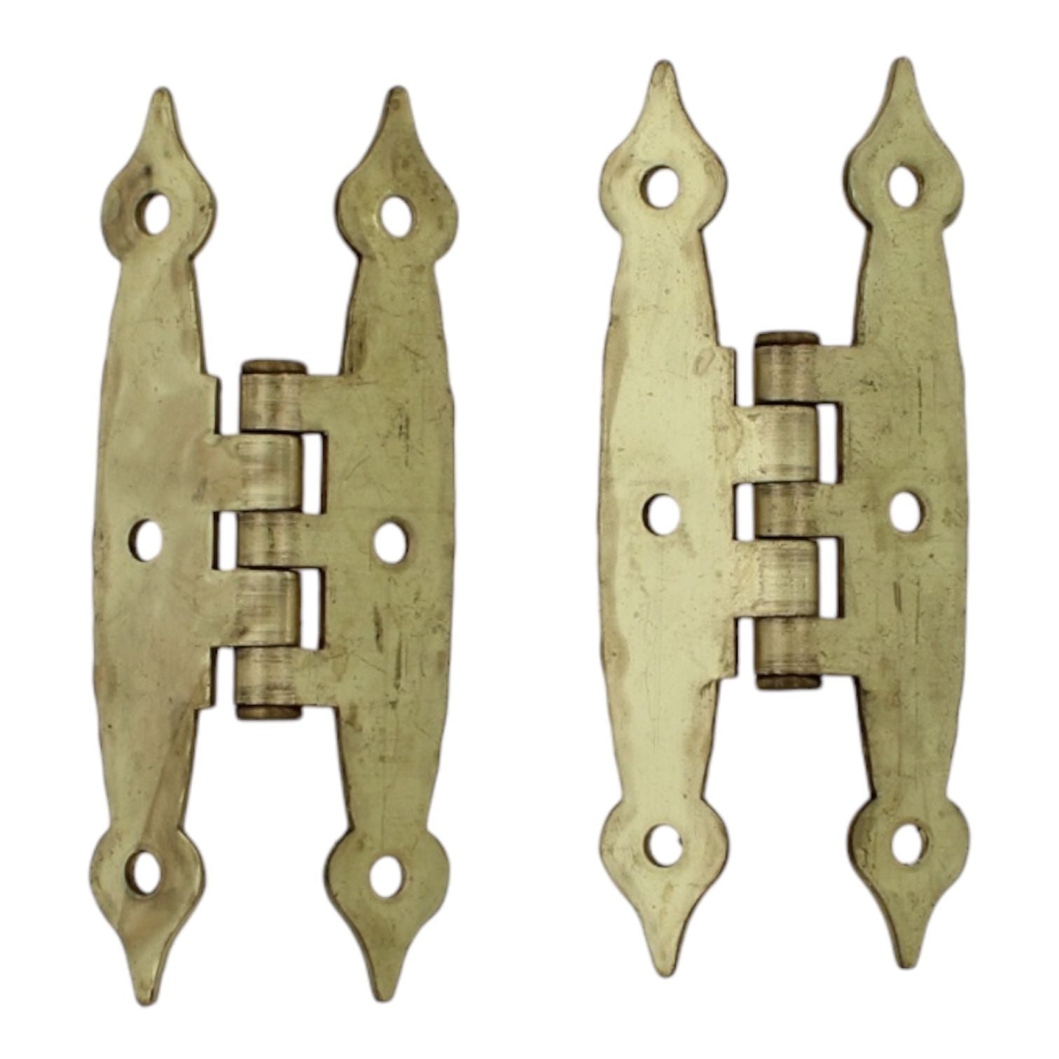 Pair of Amerock Spade Tip Polished Brass Flush H Hinges BP1617-3