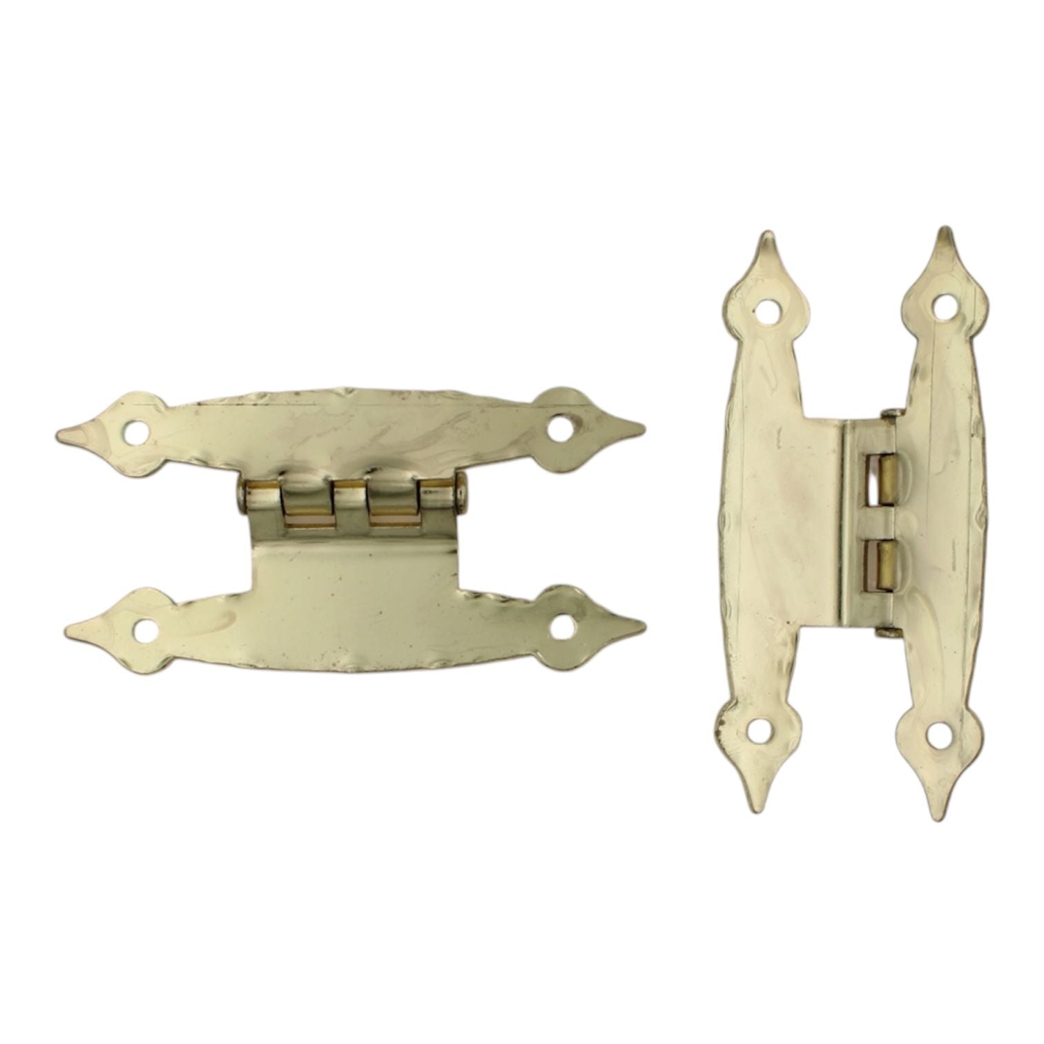 Pair Amerock Spade Tip Polished Brass 3/8" Offset H Hinges BP1677-3