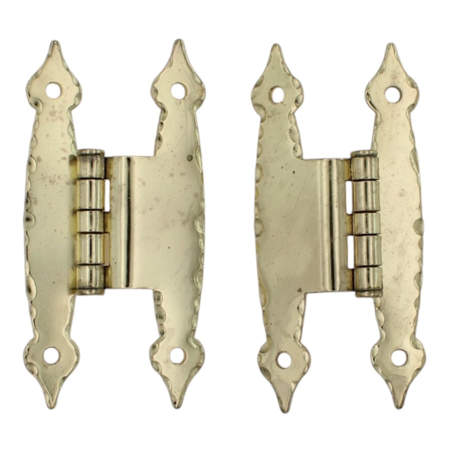 Pair Amerock Spade Tip Polished Brass 3/8" Offset H Hinges BP1677-3
