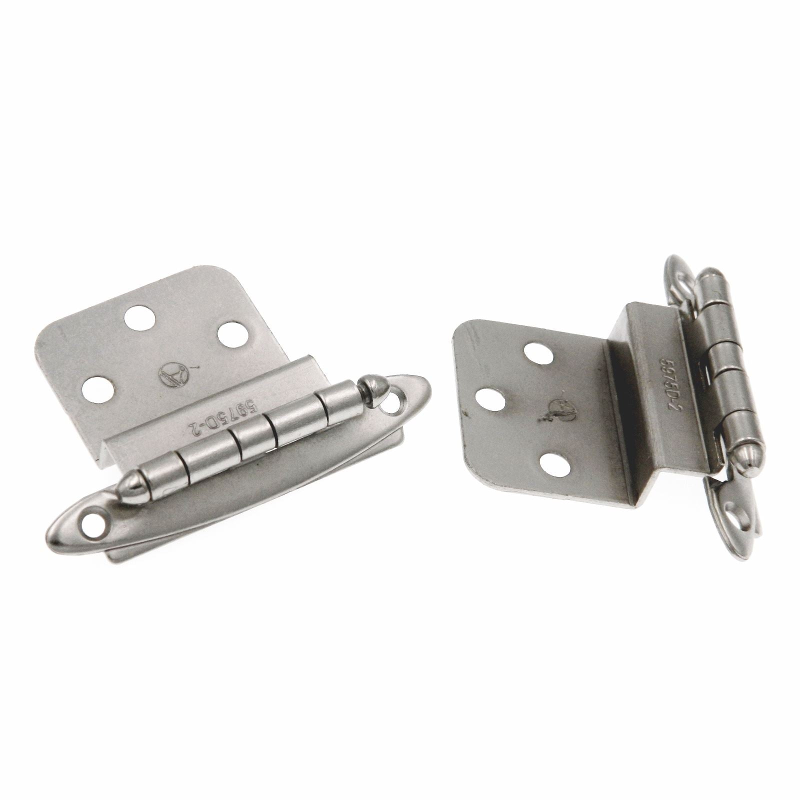 Pair Amerock 3/8" Inset Hinge Satin Nickel Face Mount Free Swinging BPR3417G10