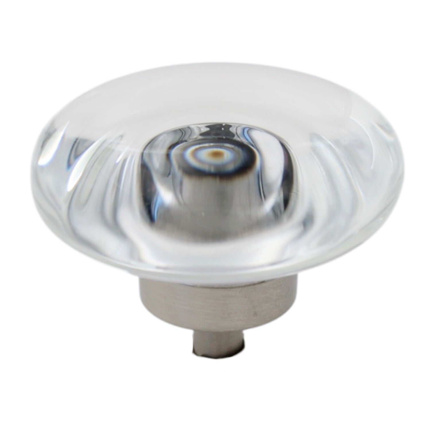 Amerock Glacio 1 3/4" Oval Cabinet Knob Clear Satin Nickel BP36652CG10