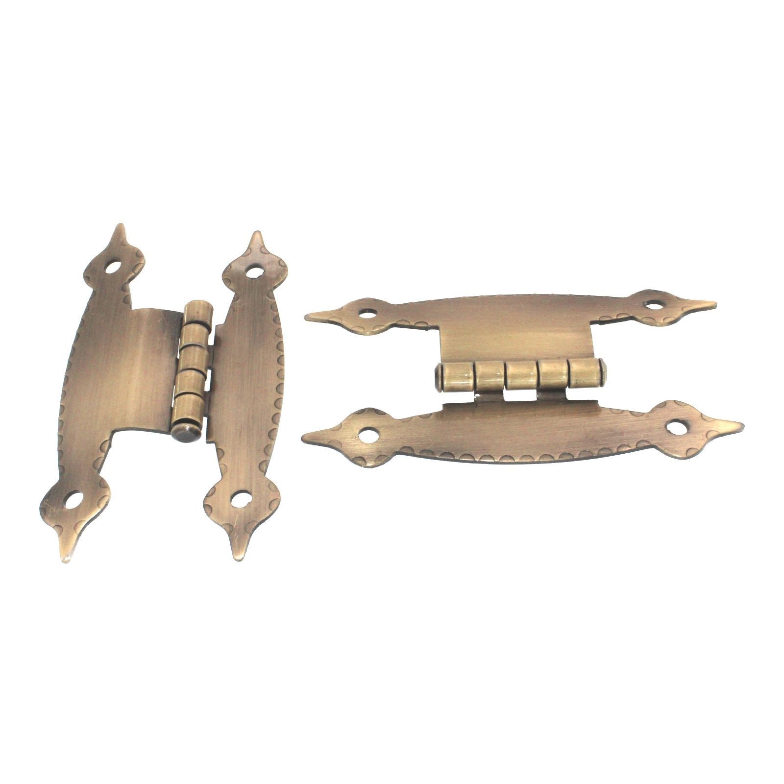 Pair Amerock Colonial Antique Brass 3/8" Offset "H" Hinges 486ABS
