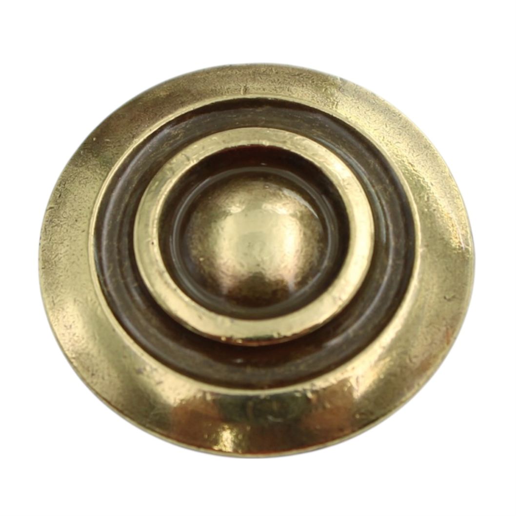 Vintage Amerock French Colony Regency Brass 1 1/8" Round Cabinet Knob BP591-R1