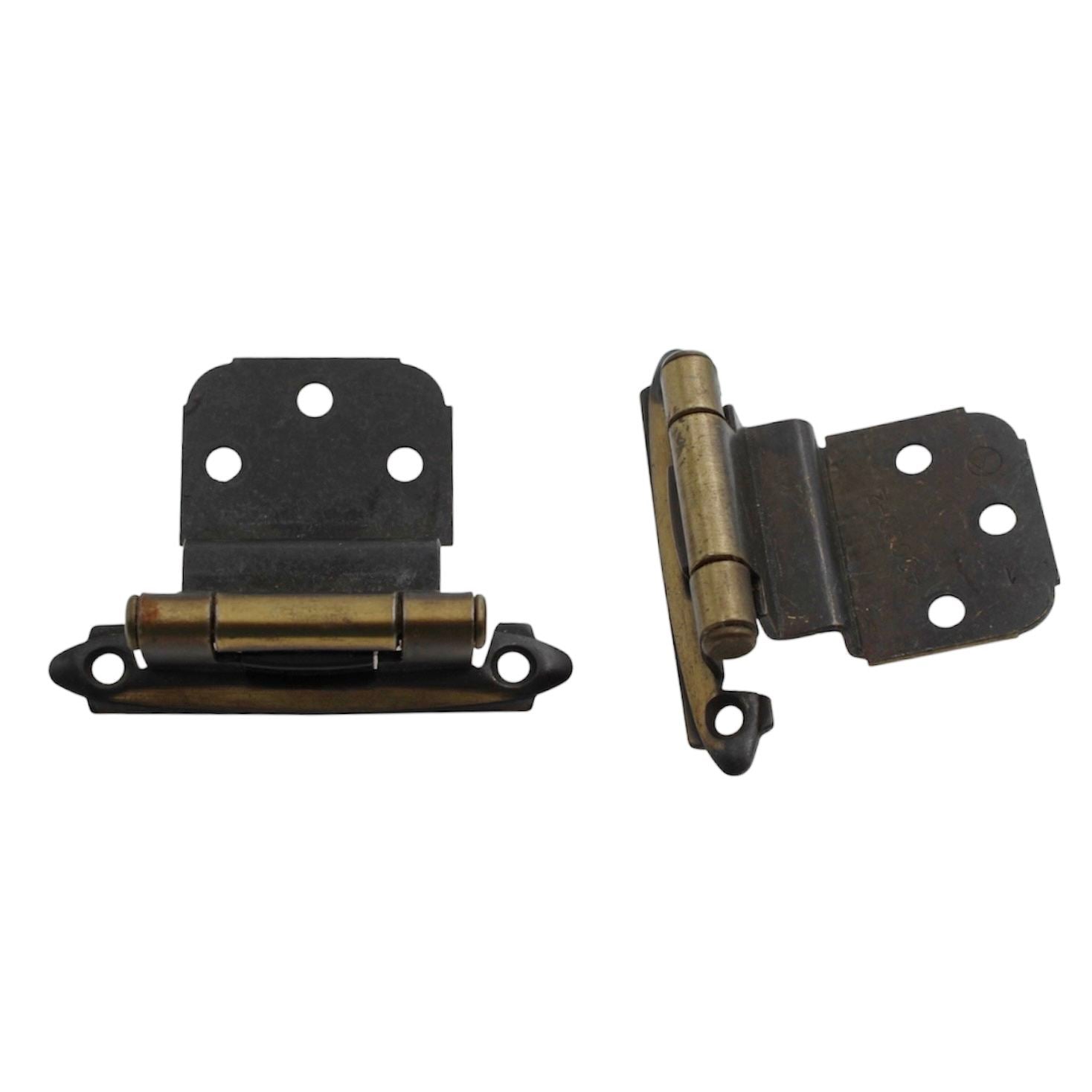 Pair of Amerock Antique English Self-Closing 3/8" Inset Cabinet Hinges BP7128-AE