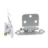 Pair of Amerock BP7128-W3 White with Brass Stem Self-Closing 3/8" Inset Hinges