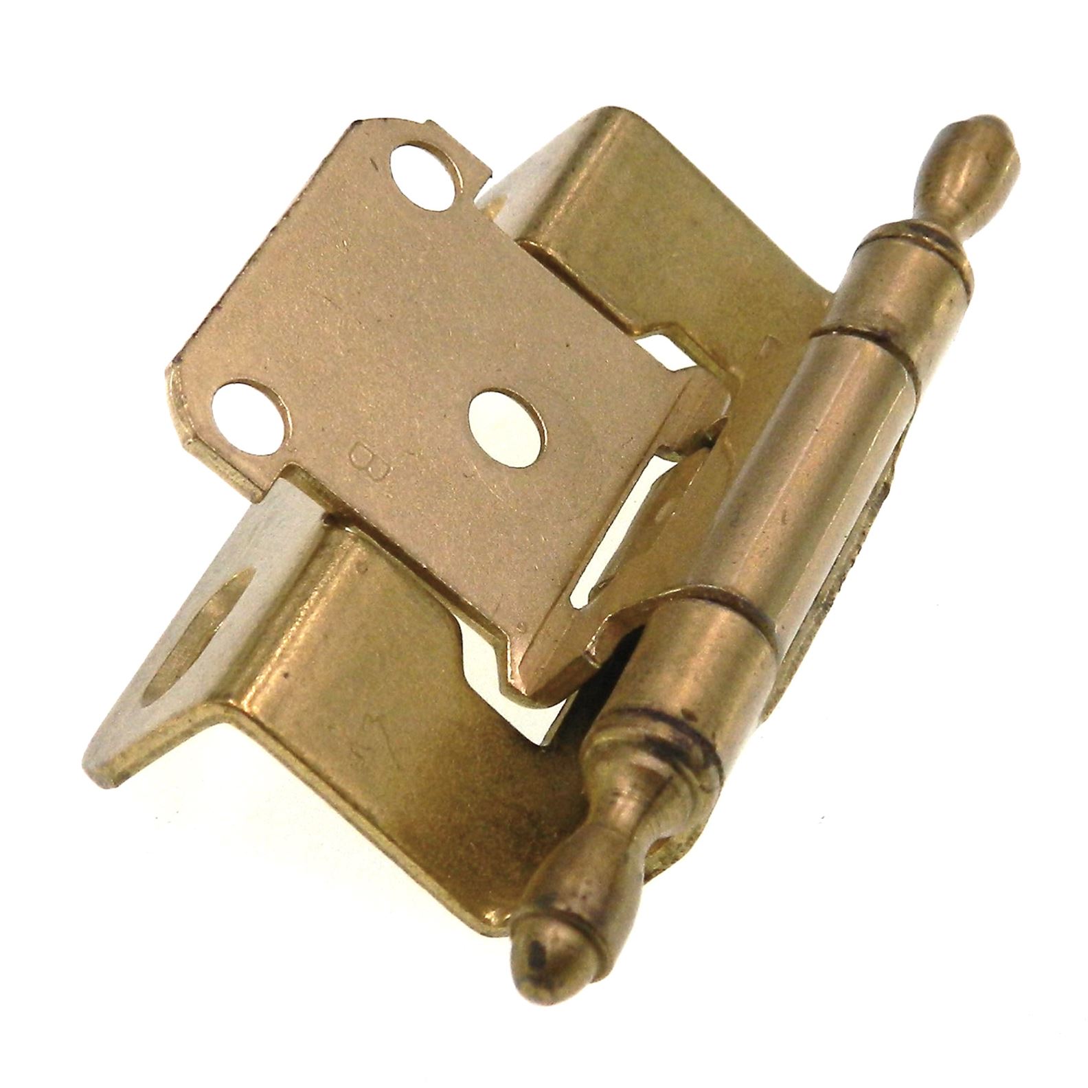 Amerock Brass Partial Wrap Hinges 1/2" Overlay T1 Tip, Self-Closing BP7550T1-O74