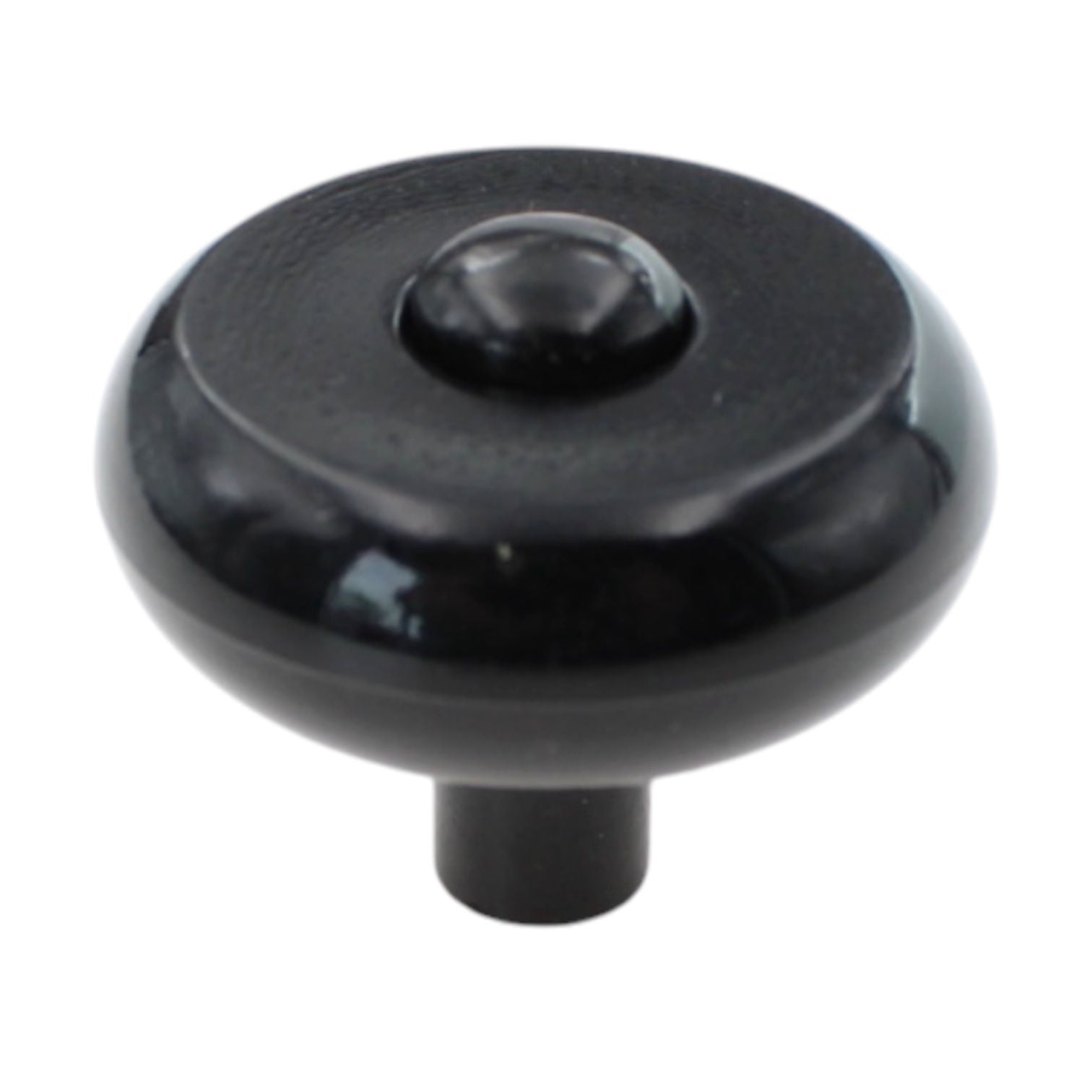 Amerock Royal Black Plastic Round 1 3/16" Cabinet Knob Pull BP76268-BLEB