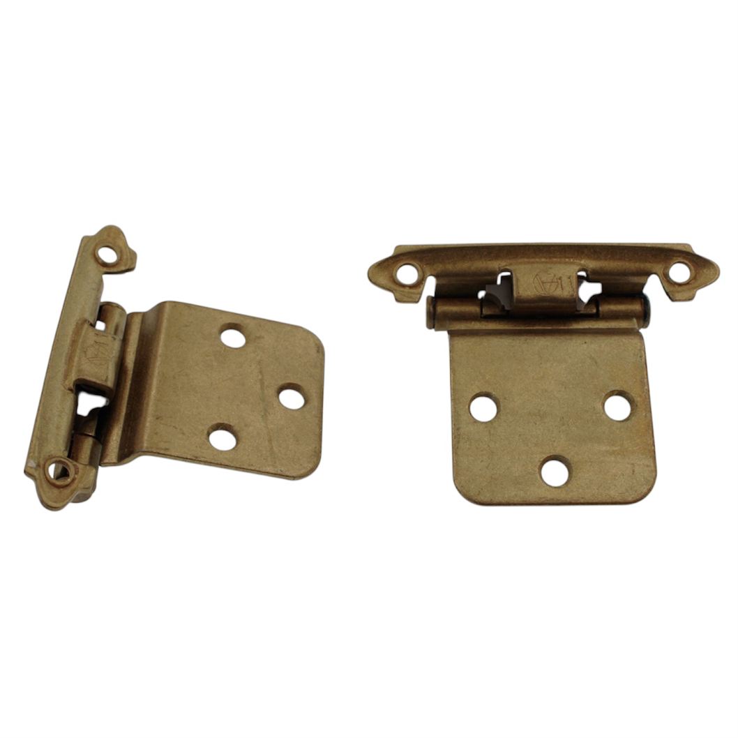 Amerock Reverse Bevel Burnished Brass Self-Closing Overlay Hinge BP7630-BB