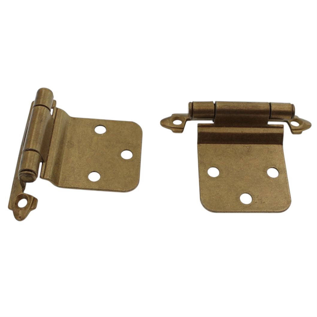 Amerock Reverse Bevel Burnished Brass Self-Closing Overlay Hinge BP7630-BB