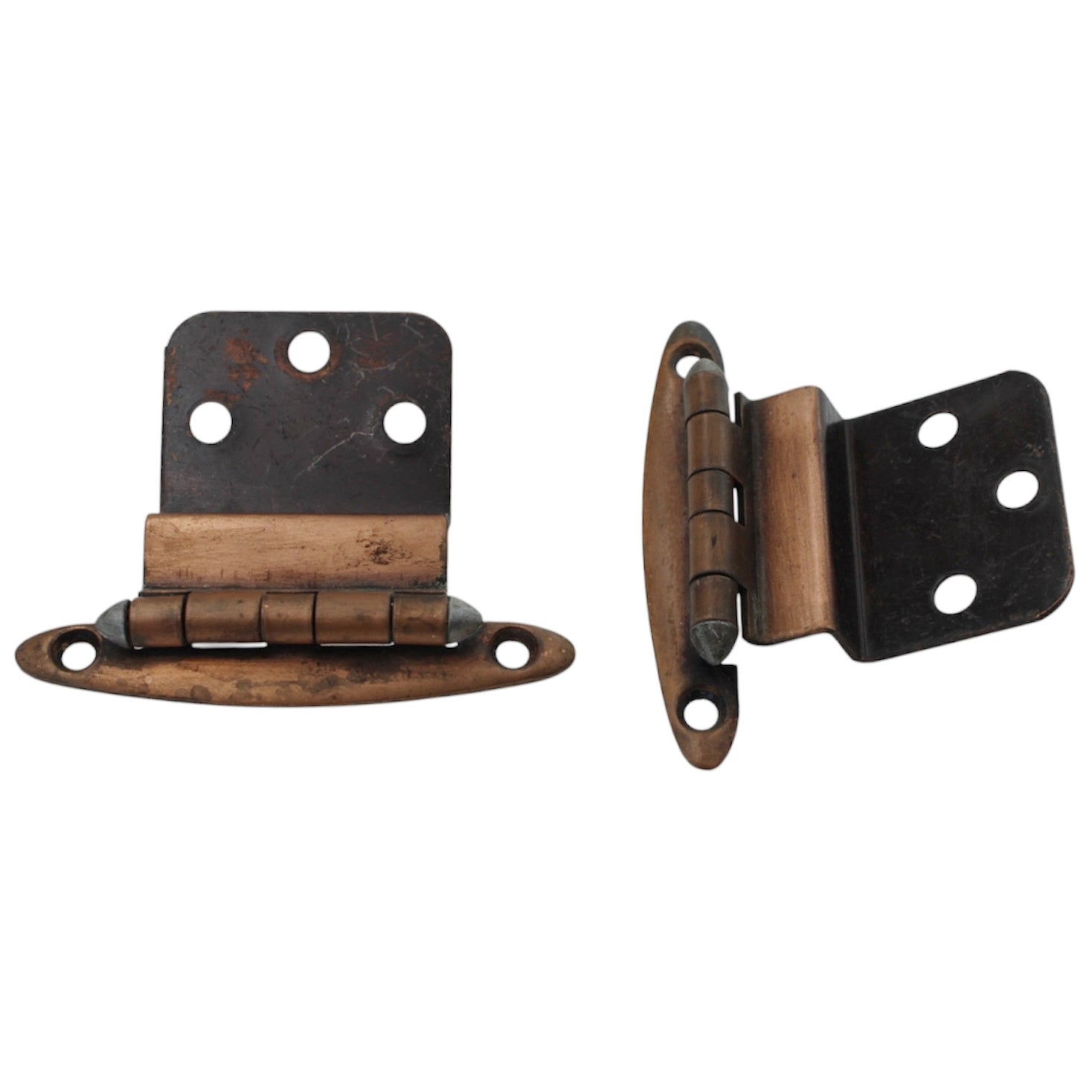 Pair of Amerock Antique Copper 3/8" Inset Hinges Non Self-Closing BP7636-AC