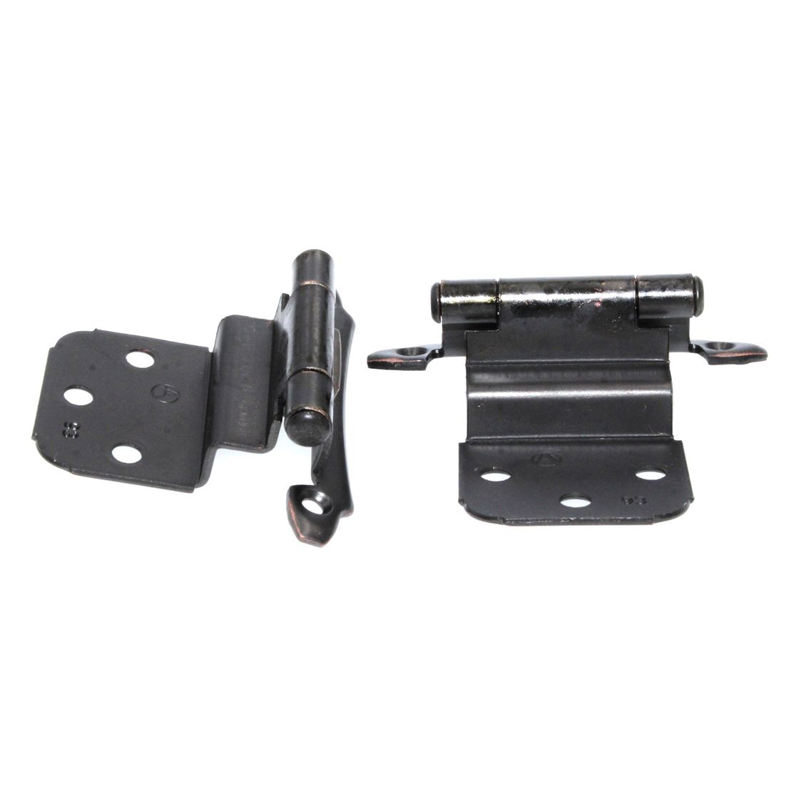 Pair of Amerock BP7928-ORB Self-Closing Face Mount 3/8" Inset Bronze Hinges