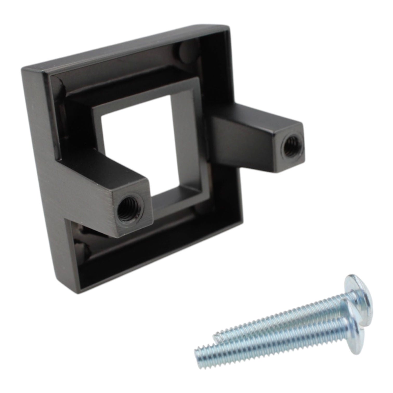 Richelieu 8033 Knob 1 5/8" Square 2-Screw 1 1/2" Hole Centers Antique Nickel