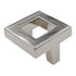 Richelieu 8033 Knob 1 5/8" Square 2-Screw 1 1/2" Hole Centers Polished Nickel