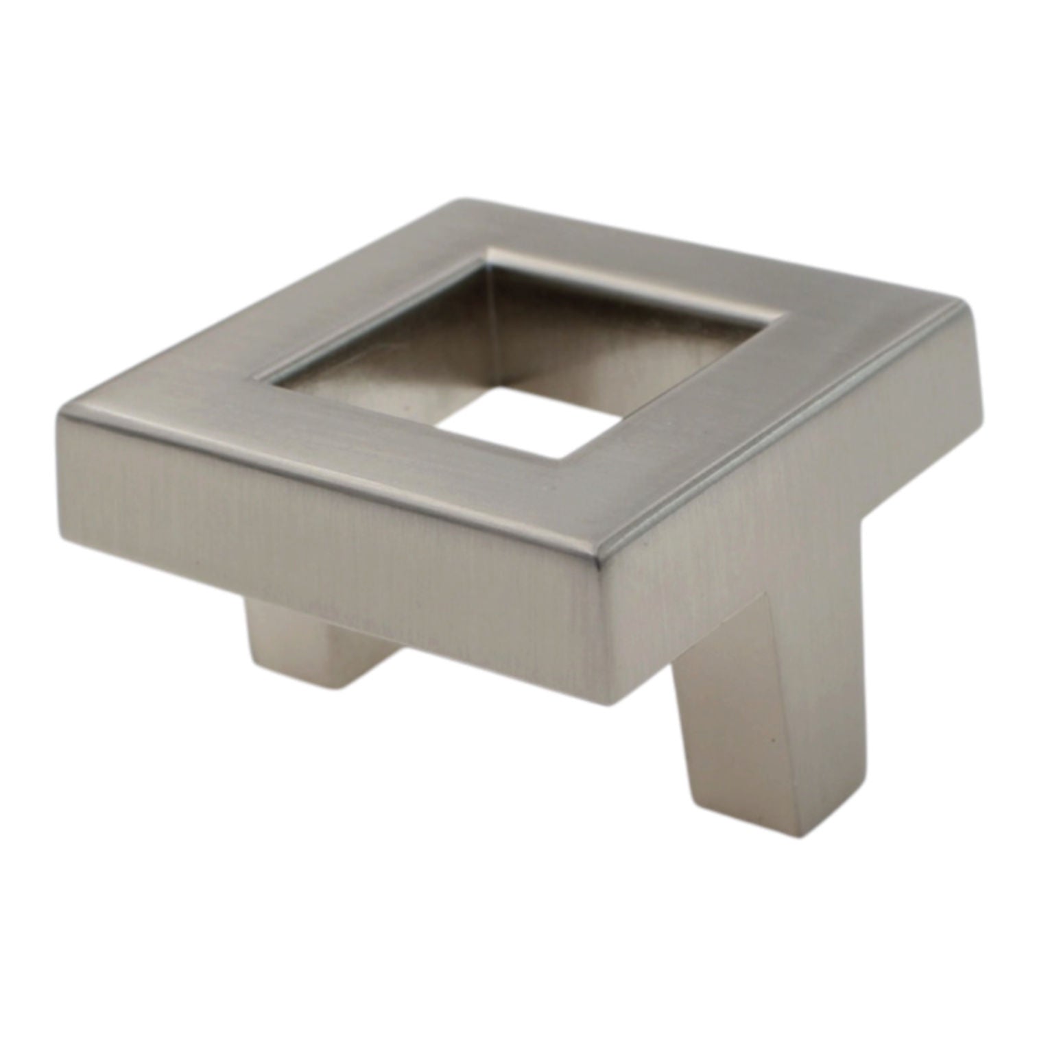 Richelieu 8033 Knob 1 5/8" Square 2-Screw 1 1/2" Hole Centers Brushed Nickel