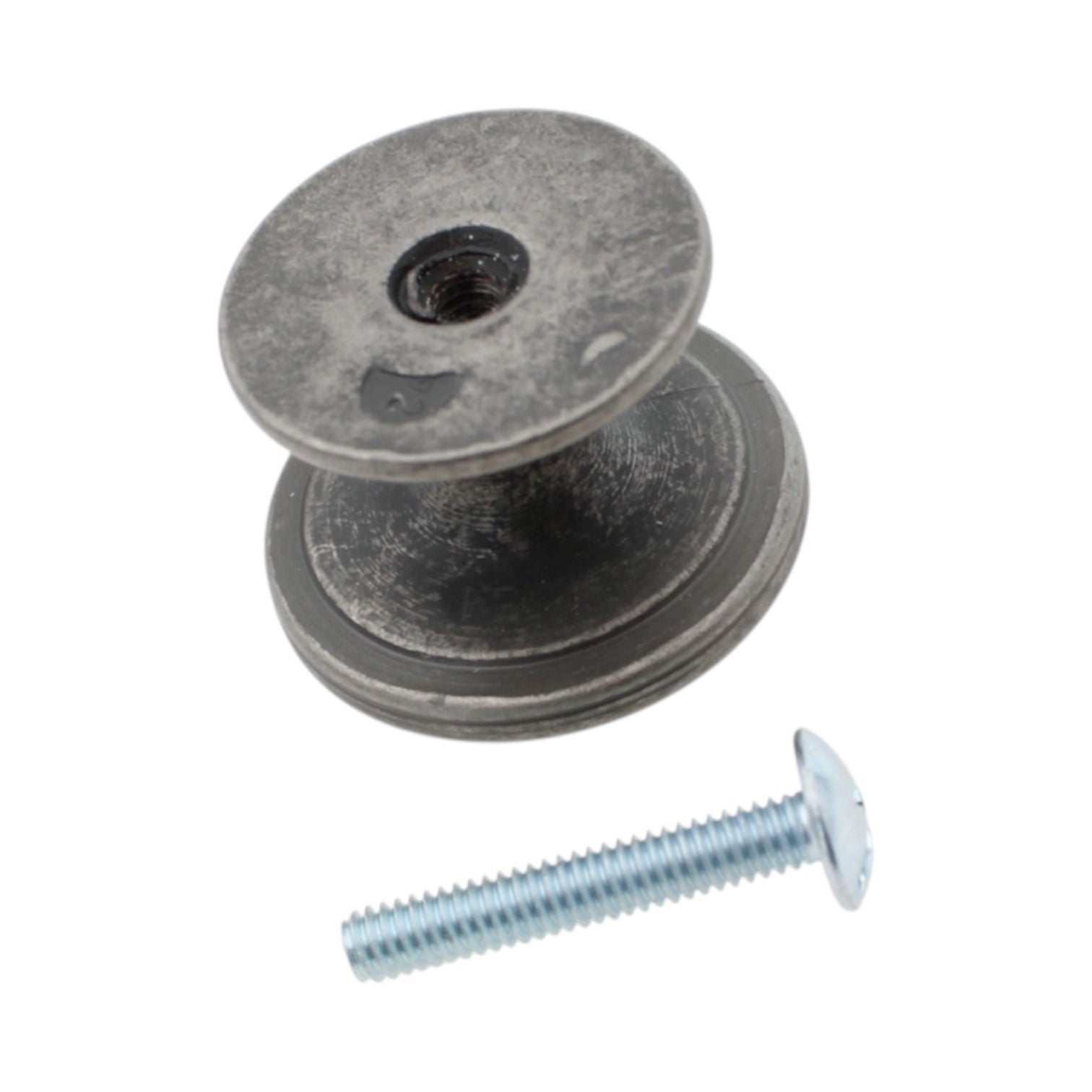 Richelieu 8098 Cabinet Knob 1 1/4" Round With 1" Base Pewter