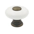 Amerock BP856-30 White 1" Round Cabinet Knob with Burnished Brass Stem