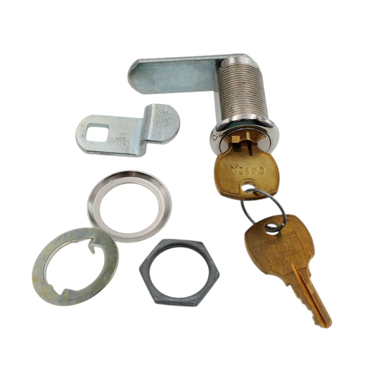 CompX National Cam Lock 1 3/16" Bright Nickel Keyed Alike Stock Locks C8053-14A