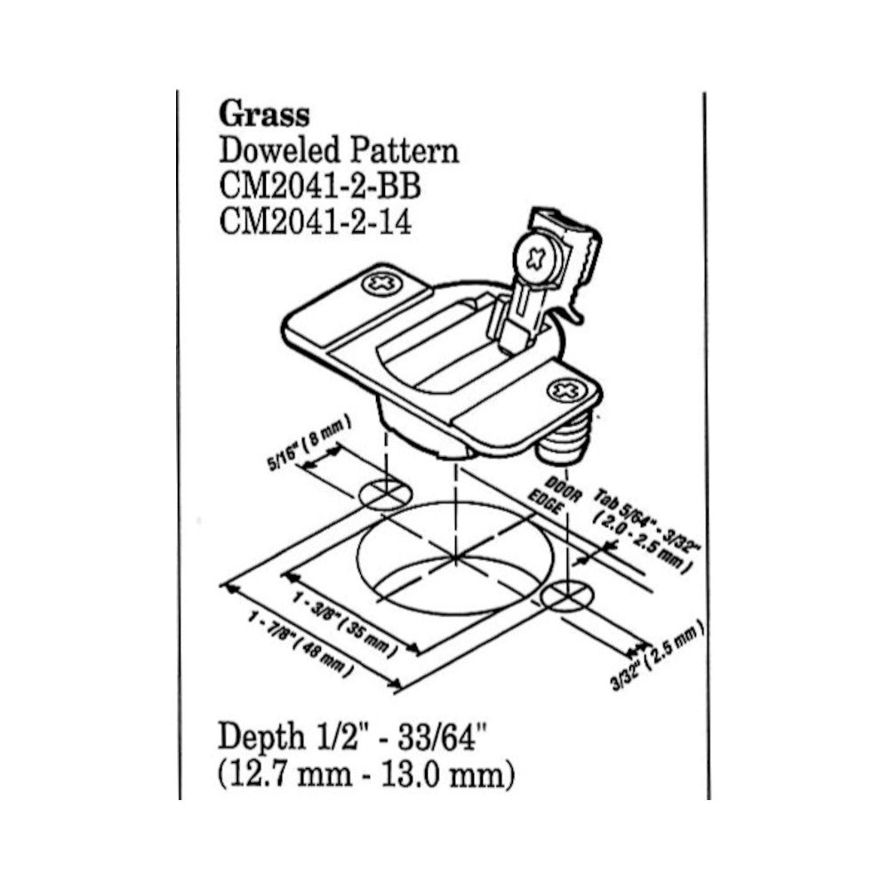 One Amerock 2010 48mm Grass Tec Burnished Brass 35mm Concealed Hinge CM2041-2-BB