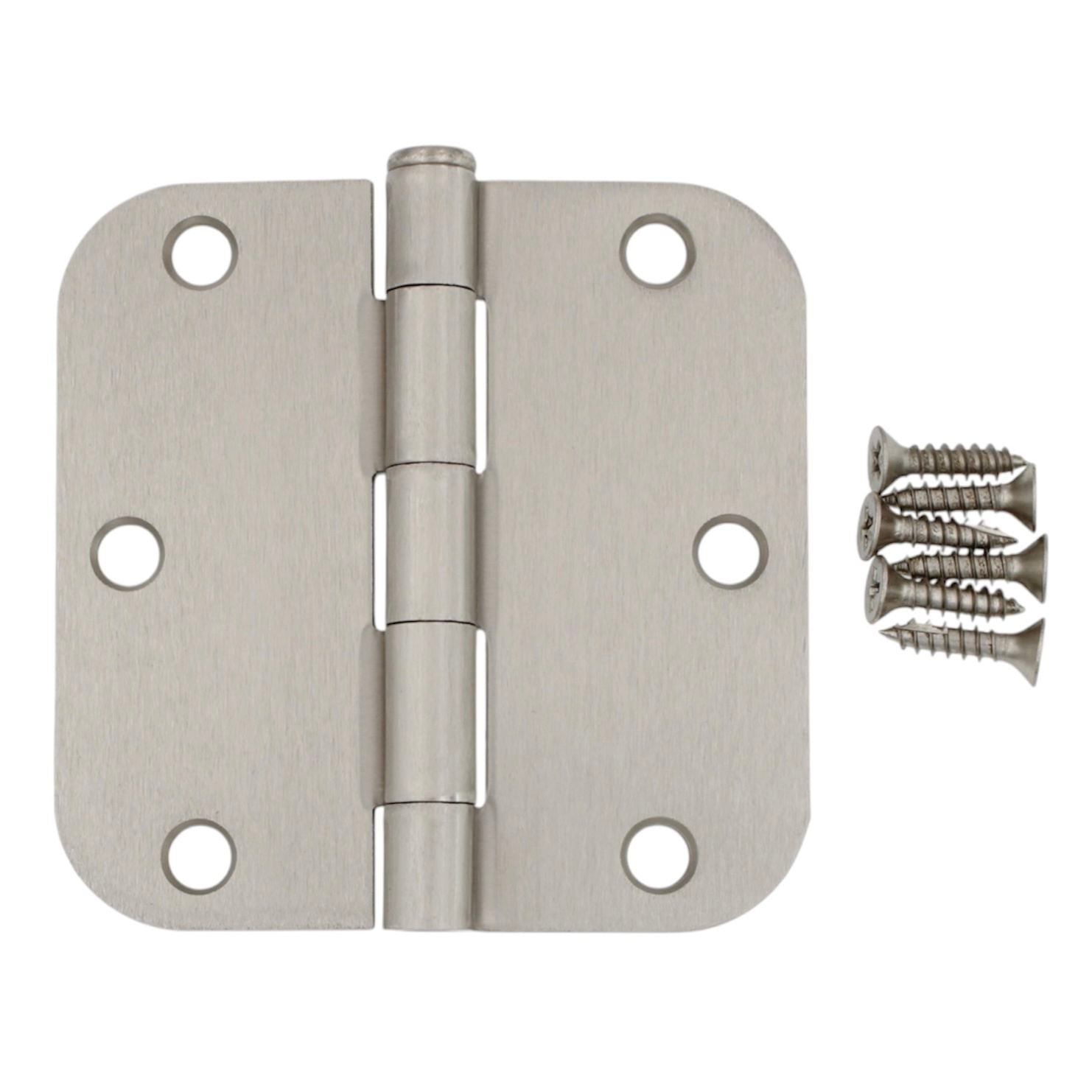Warwick 3 1/2" Door Hinge 5/8" Radius Corner Satin Nickel BDA3012SN