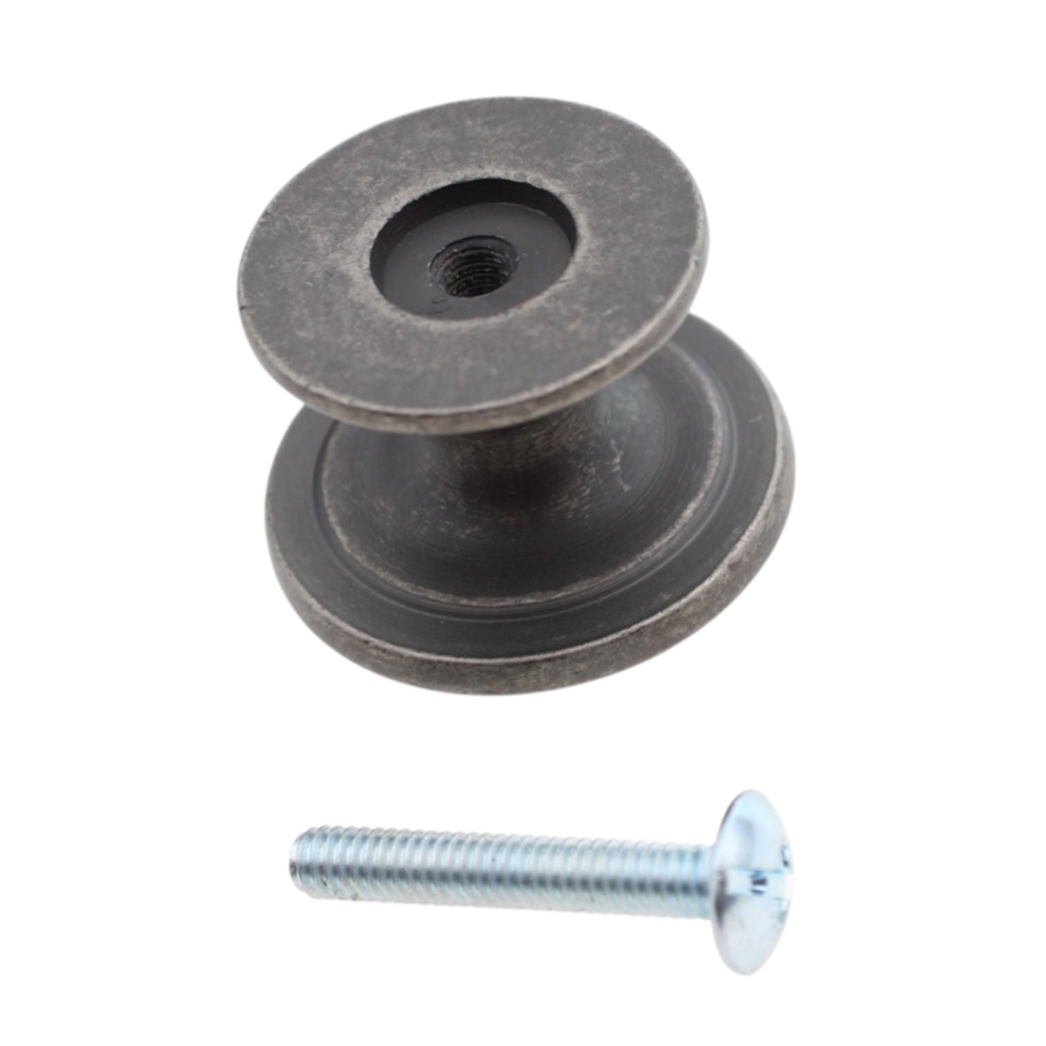 Pride Industrial 1-1/4 inch Round Cabinet Knob Distressed Pewter K80980-BNMDL