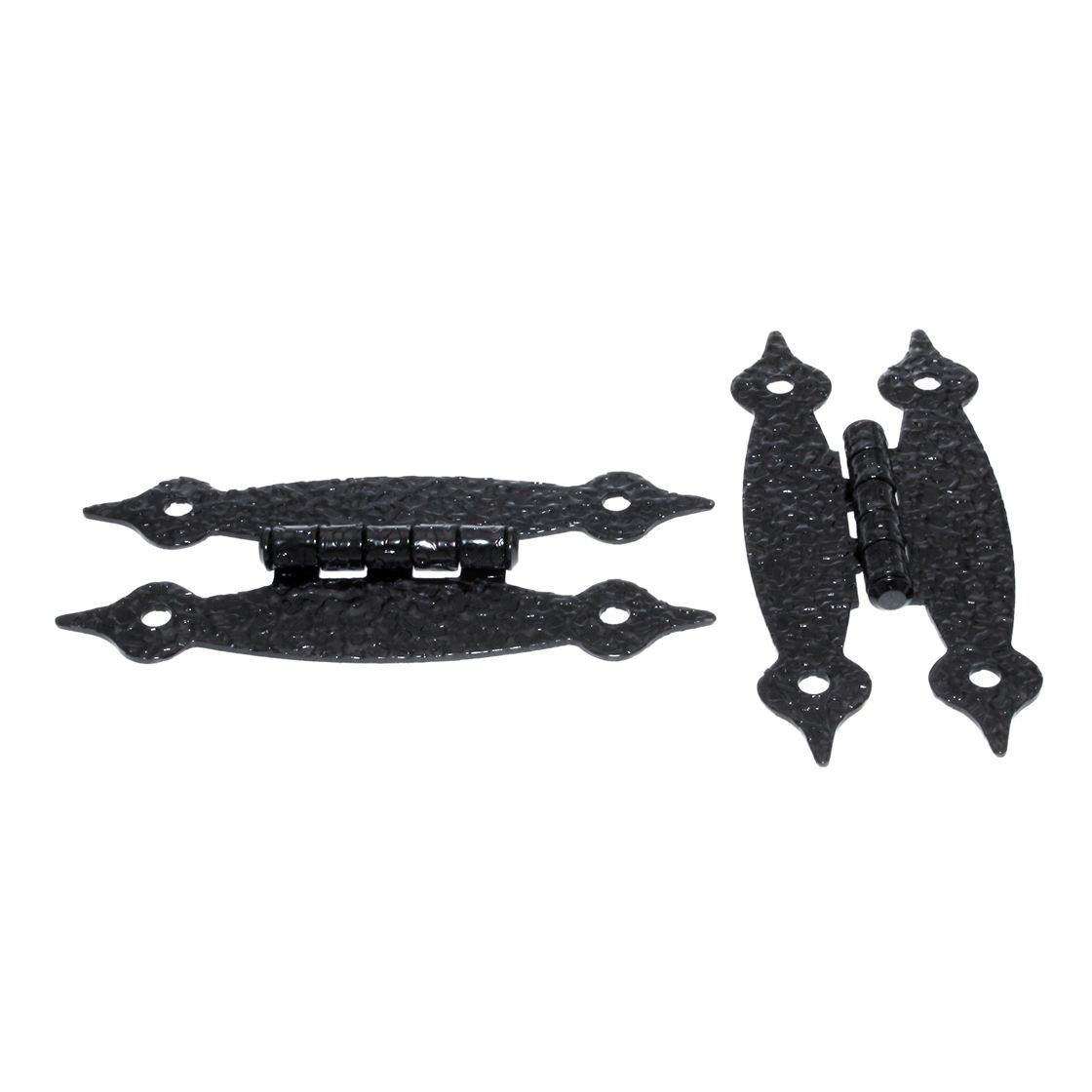 Pair Hickory Surface Mount Colonial Black Flush "H" Cabinet Hinges P106-CB
