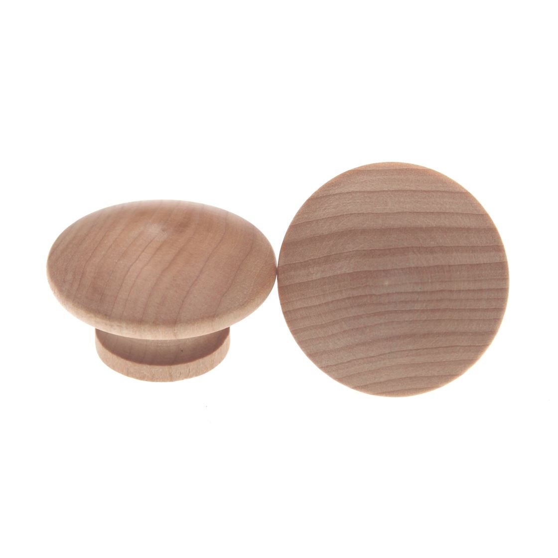 Belwith 2 Pack Natural Woodcraft 1 1/2" Round Knob Unfinished Wood P185-UW