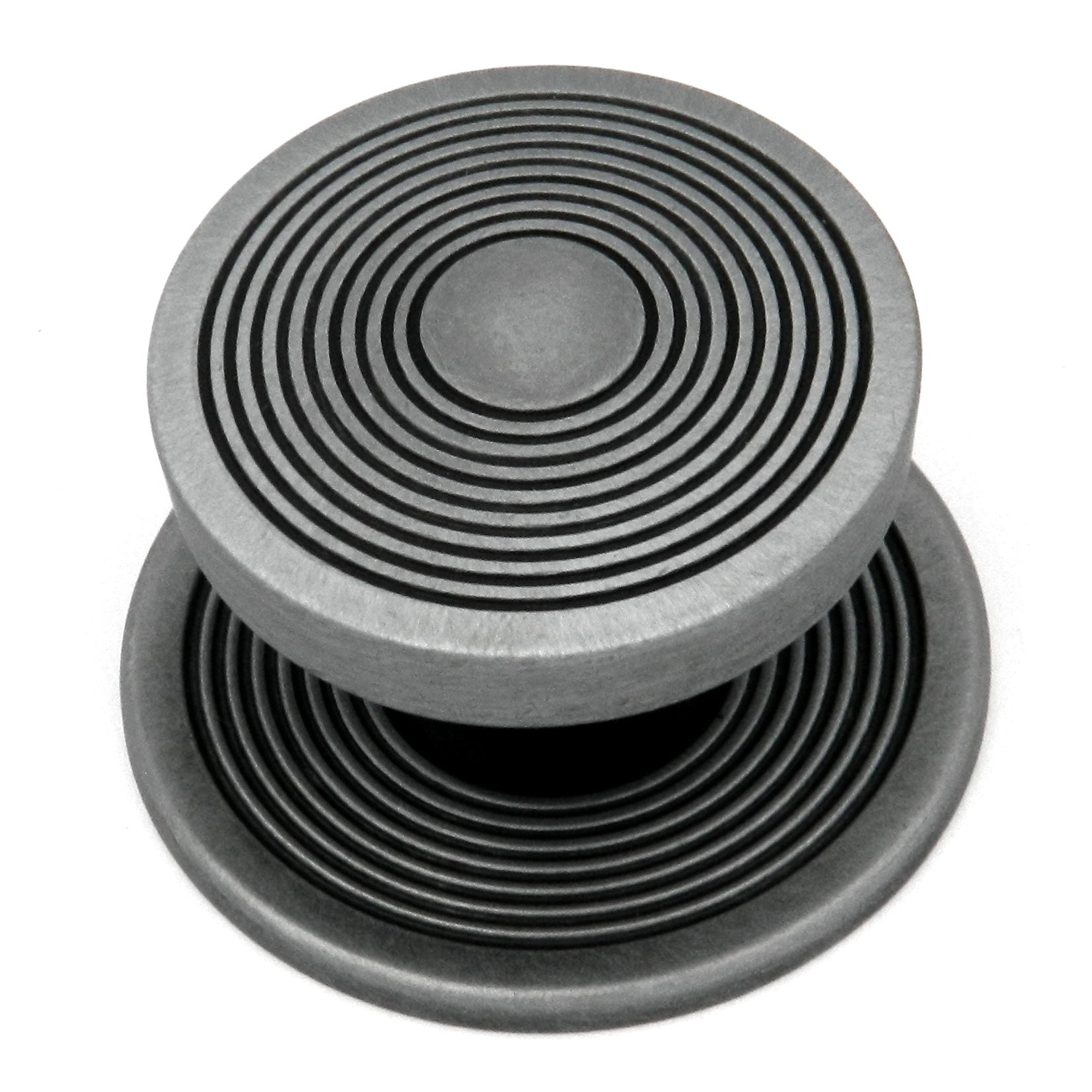 Hickory Hardware Encore Knob with 2" Backplate Satin Pewter Antique P3122-SPA