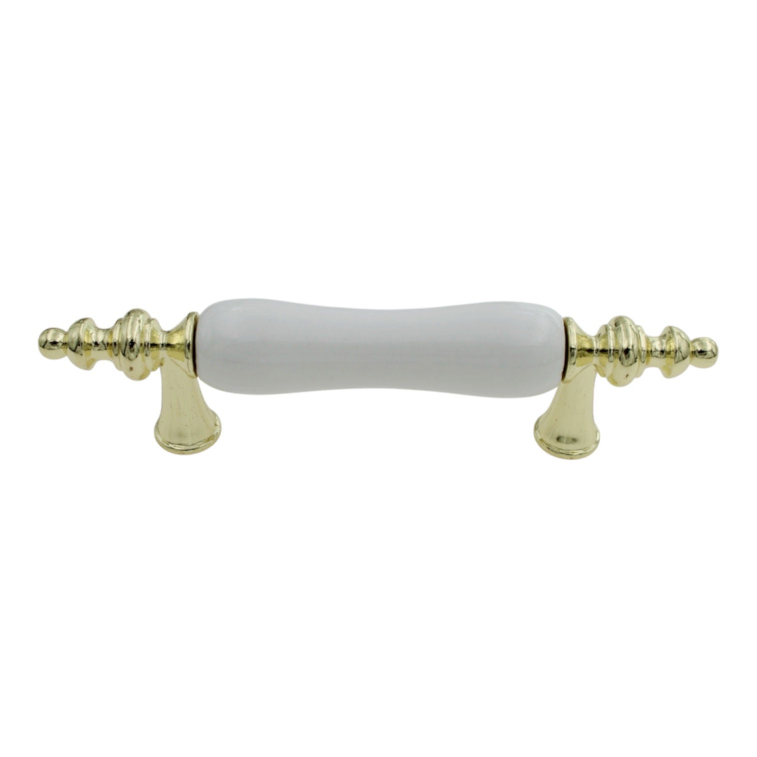Liberty Cabinet Pull Polished Brass White Ceramic 3" CTC P50031C-PBW