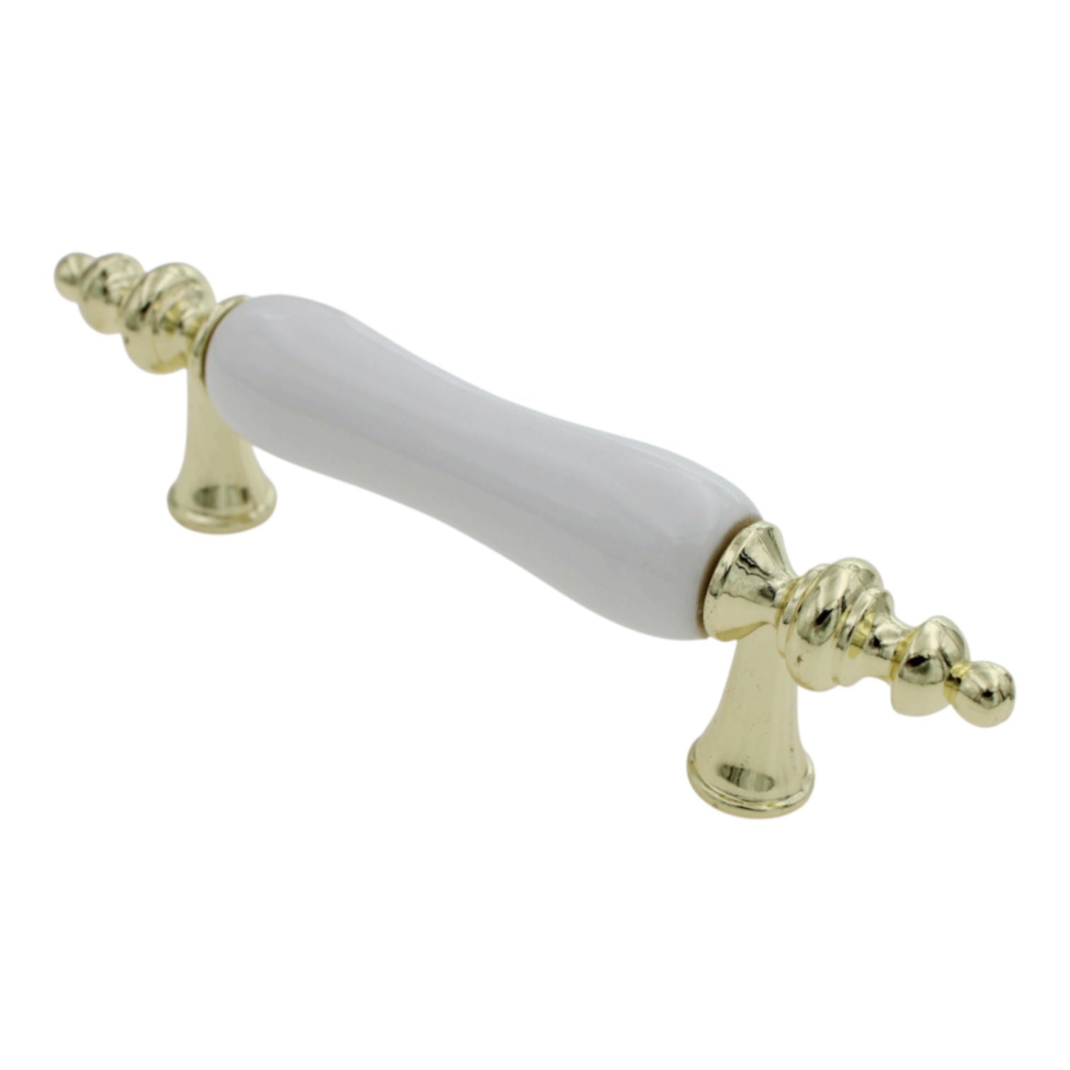 Liberty Cabinet Pull Polished Brass White Ceramic 3" CTC P50031C-PBW