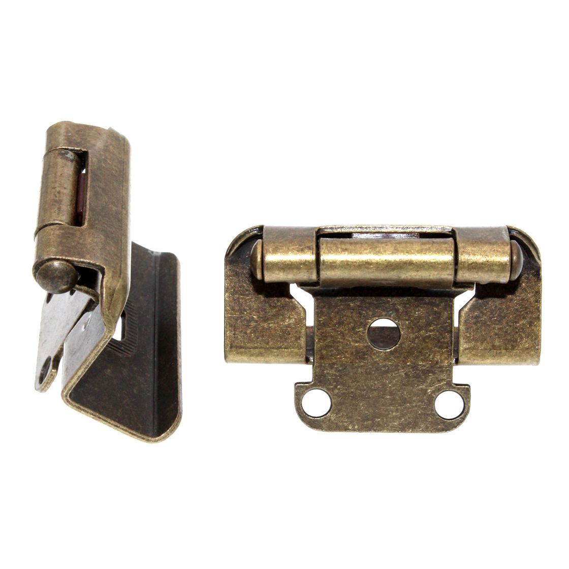 Pair Hickory Hardware 1/2" Overlay Wrap Cabinet Hinges Antique Brass P5710F-AB