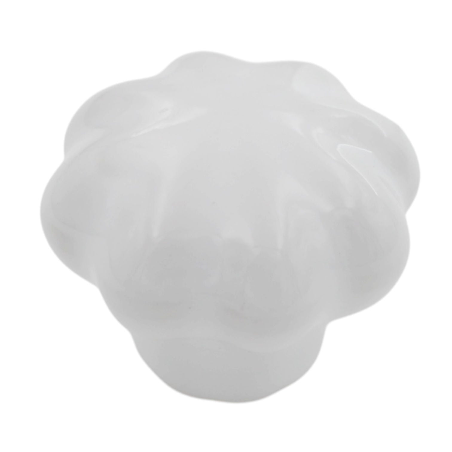 Belwith Hickory Hardware English Cozy White Ceramic Scalloped 1 1/4" Knob P623-W