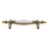 Hickory Hardware P64-W Polished Brass 3"cc Bar Pull Handle, White Ceramic Center
