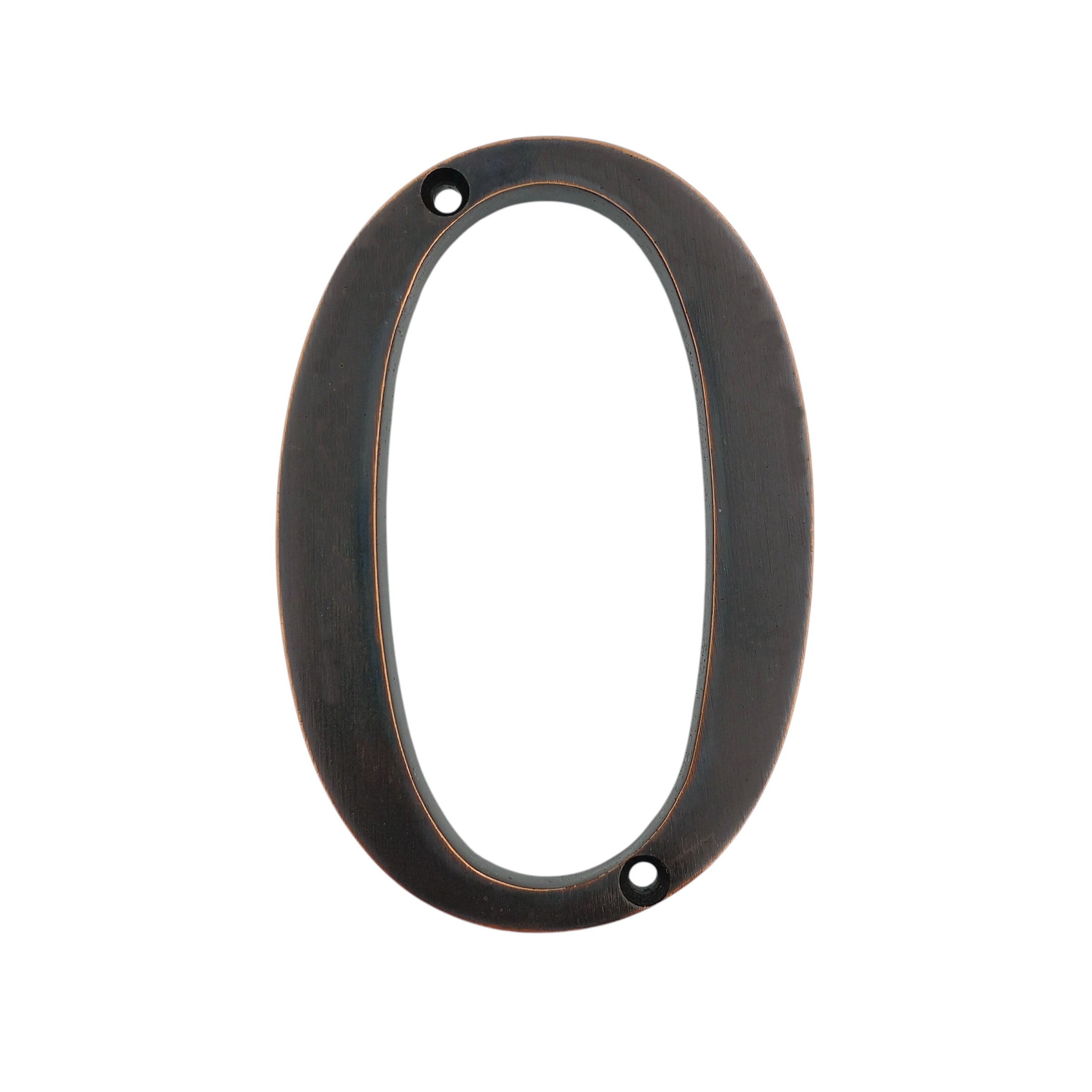 Aged Bronze Metal 4 inch Flush House Address Numbers, Bold Readable Font