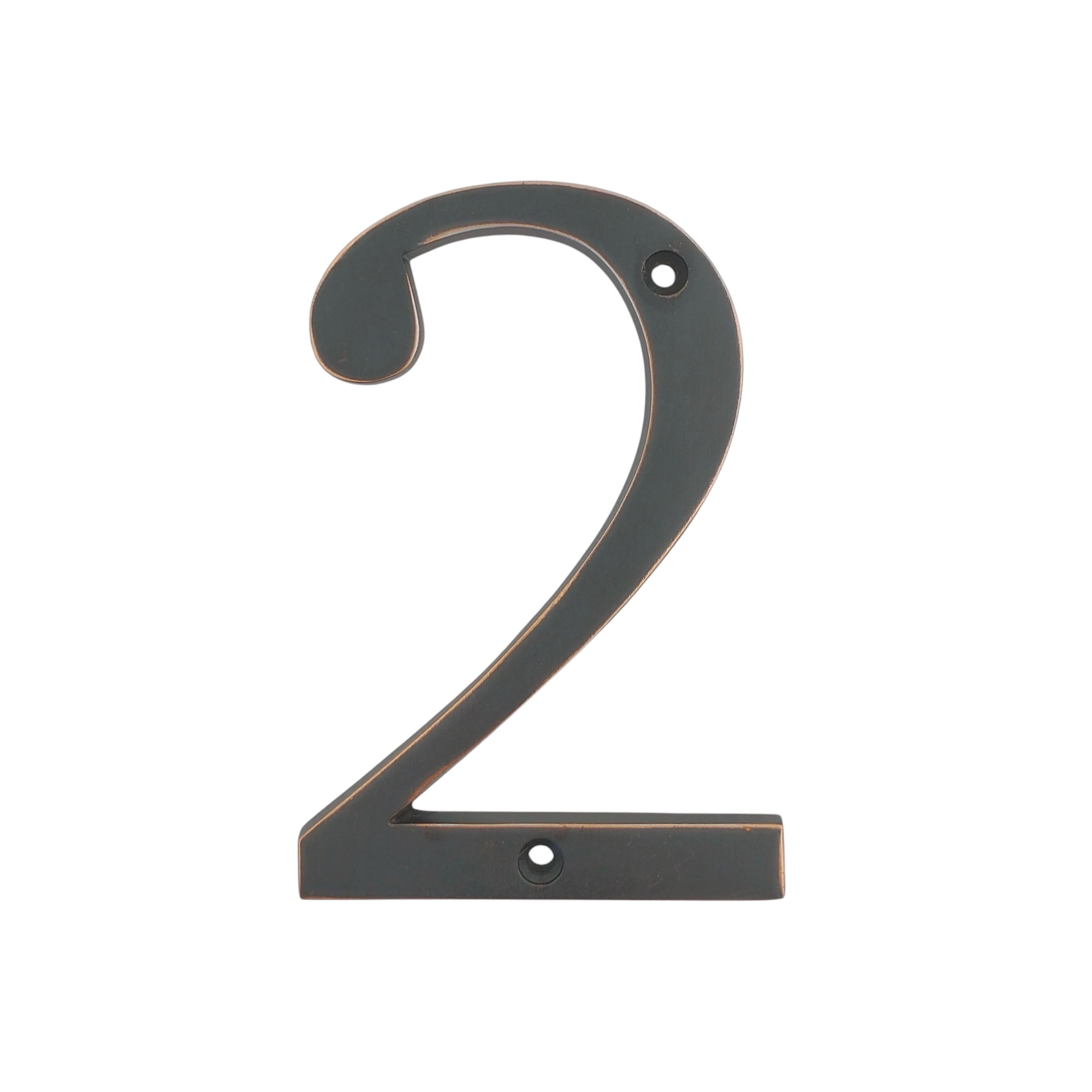 Aged Bronze Metal 4 inch Flush House Address Numbers, Bold Readable Font